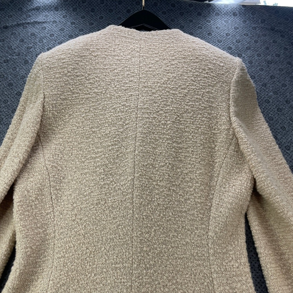 St John Collection Marie Gray Santana Knit Skirt Suit Beige Gold Metallic 4 6 - Picture 13 of 16